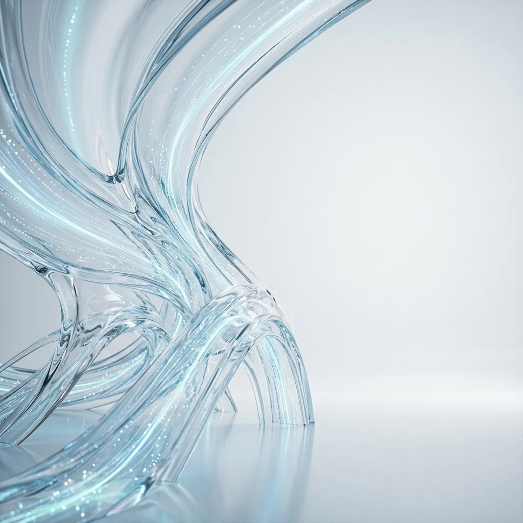 Abstract liquid glass cybersecurity visualization